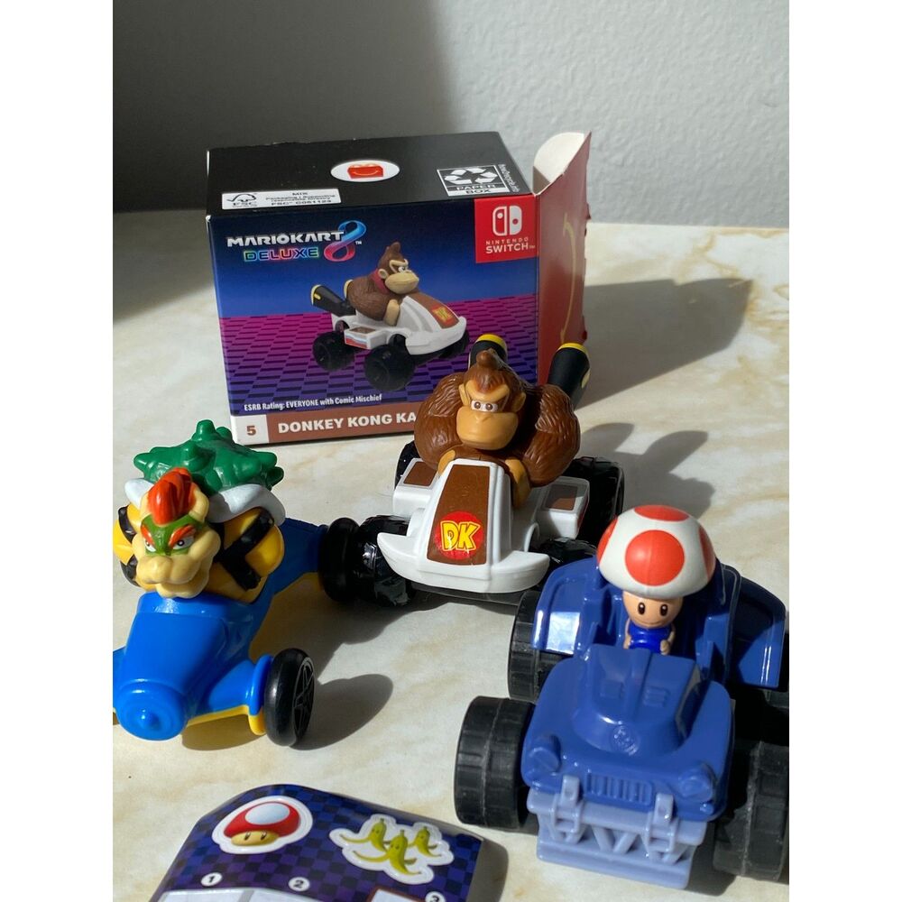 Mario Kart Deluxe 2024 McDonald’s Happy Meal Lot of 3 Cars